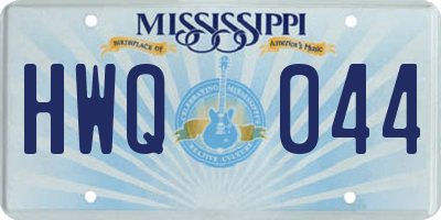 MS license plate HWQ044