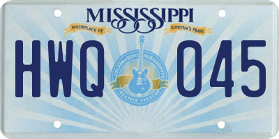 MS license plate HWQ045