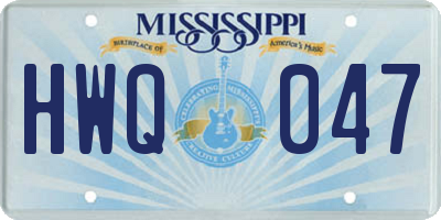 MS license plate HWQ047