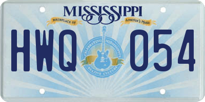 MS license plate HWQ054