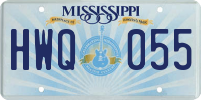 MS license plate HWQ055
