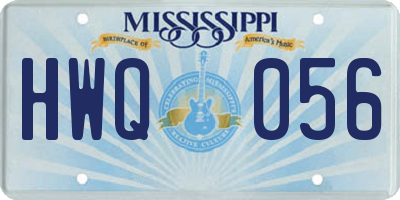 MS license plate HWQ056