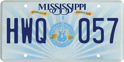 MS license plate HWQ057