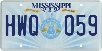 MS license plate HWQ059