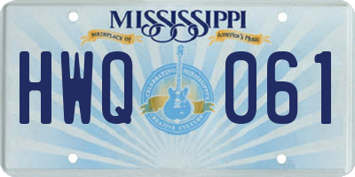 MS license plate HWQ061