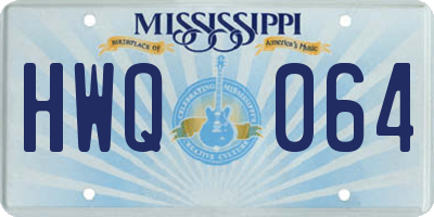 MS license plate HWQ064