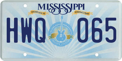MS license plate HWQ065