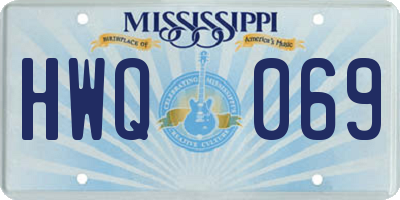 MS license plate HWQ069