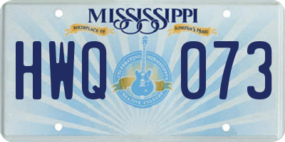MS license plate HWQ073