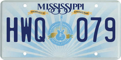 MS license plate HWQ079