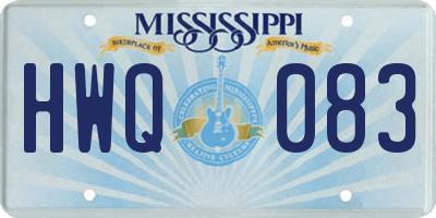 MS license plate HWQ083