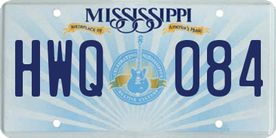 MS license plate HWQ084