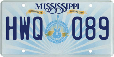 MS license plate HWQ089