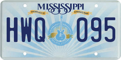 MS license plate HWQ095