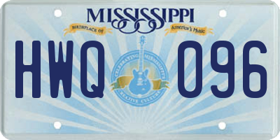 MS license plate HWQ096
