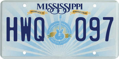 MS license plate HWQ097