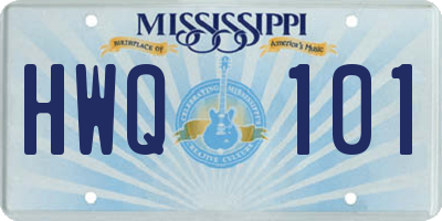 MS license plate HWQ101