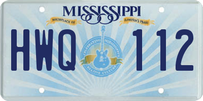 MS license plate HWQ112