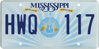MS license plate HWQ117