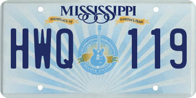 MS license plate HWQ119