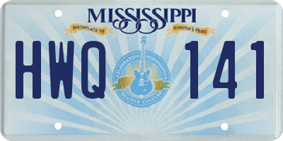 MS license plate HWQ141