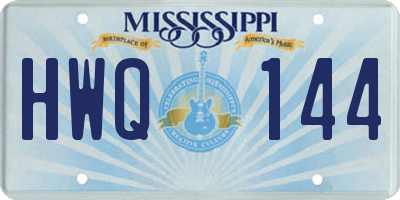 MS license plate HWQ144