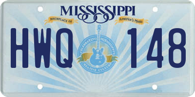 MS license plate HWQ148