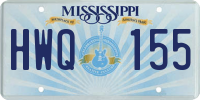 MS license plate HWQ155