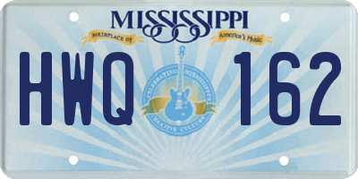 MS license plate HWQ162