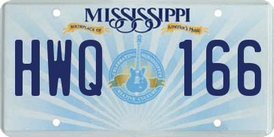 MS license plate HWQ166