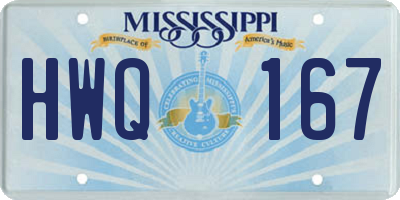 MS license plate HWQ167