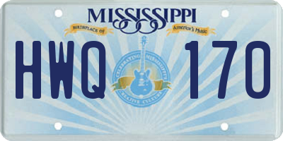 MS license plate HWQ170