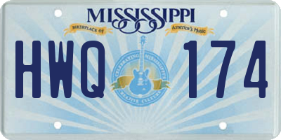 MS license plate HWQ174