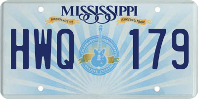 MS license plate HWQ179