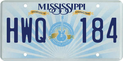 MS license plate HWQ184