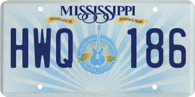 MS license plate HWQ186