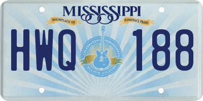 MS license plate HWQ188