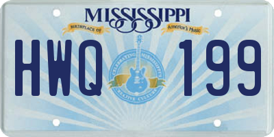 MS license plate HWQ199