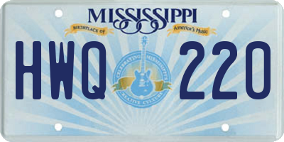 MS license plate HWQ220