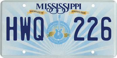 MS license plate HWQ226