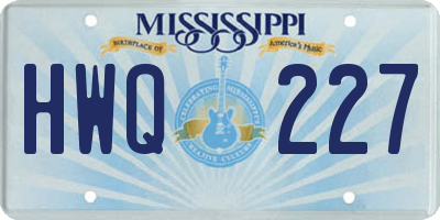 MS license plate HWQ227