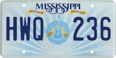 MS license plate HWQ236