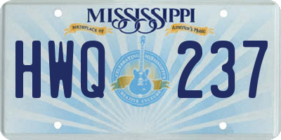 MS license plate HWQ237