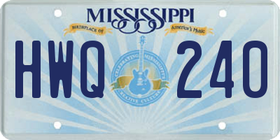 MS license plate HWQ240