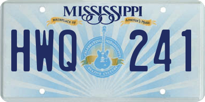 MS license plate HWQ241