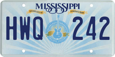 MS license plate HWQ242