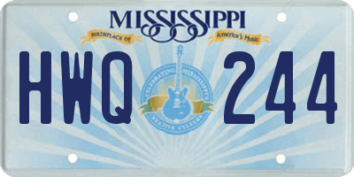 MS license plate HWQ244