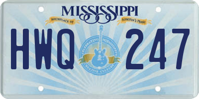 MS license plate HWQ247