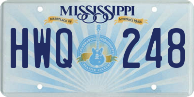 MS license plate HWQ248