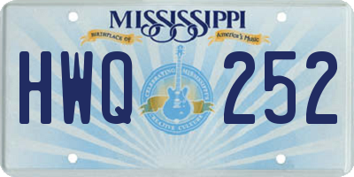 MS license plate HWQ252